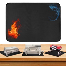 VARKAGE Fireproof Mat 48 x 35 cm, Heat Protection Mat up to 1000°C, 5 mm Thick Carbon Fibre Felt, Ideal Fire Protection Mat for BBQ Grills, Camping, Welding, Fireplace, Lawn