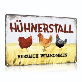 ESFIVHO Set of 5 Chickens Tin Sign with Funny Saying - Vintage Chicken Coop Chicken Eggs Metal Sign - Shabby Chic Sign Chicken Decoration Gift as Chicken Coop Accessories 20 x 30 cm