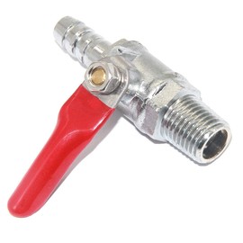 Joywayus Brass Ball Valve Shut Off Switch 1/4" NPT Male x 1/4“ Hose Barb Home Brew Fittings Adapter