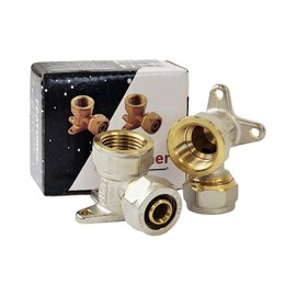 Wärmer System 16mm x 1/2" Wall Plate Elbow – Female Compression Fitting for Plumbing Connections Pack of 2