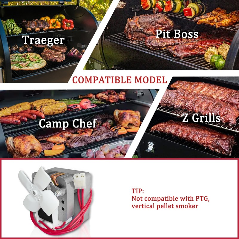 FCCUM 2.0RPM Auger Motor Parts Compatible with Traeger, Pit Boss,