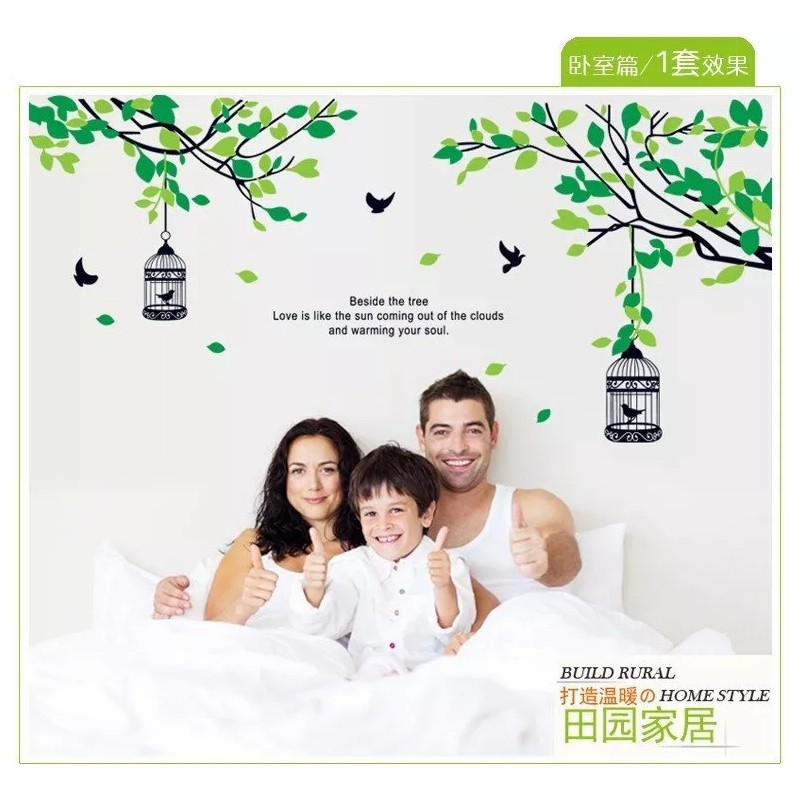 DaraBaby Vinil Decorativo Arbol Con Pajaros Estancia Recamara Sala69