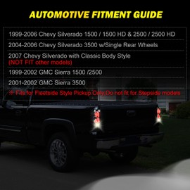 AUTOWIKI LED Tail Lights fit for 1999 2000 2001 2002 2003 2004 2005 2006 Chevy Silverado, 2007 Classic Body, 1999-2002 GMC Sierra LED Taillights Black Smoke Lens Rear Lights 1 Pair