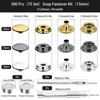 Nadisean 300Pcs Press Studs Snap Fasteners, 15mm Press Stud Kit,