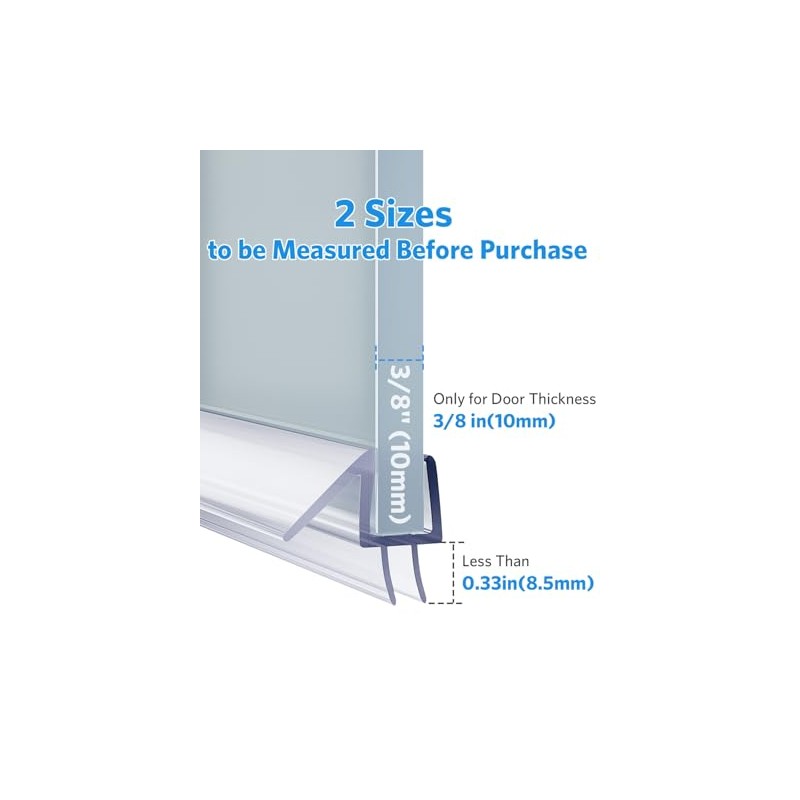 Delamu 39-Inch Shower Door Bottom Seal Strip - 3 Pack