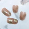 Cimenexe Flower Press On Nails Medium False Nails Oval Artificial