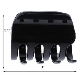 3 Inch Hard Plastic Jumbo Hair Claw Jaw Clip-Black