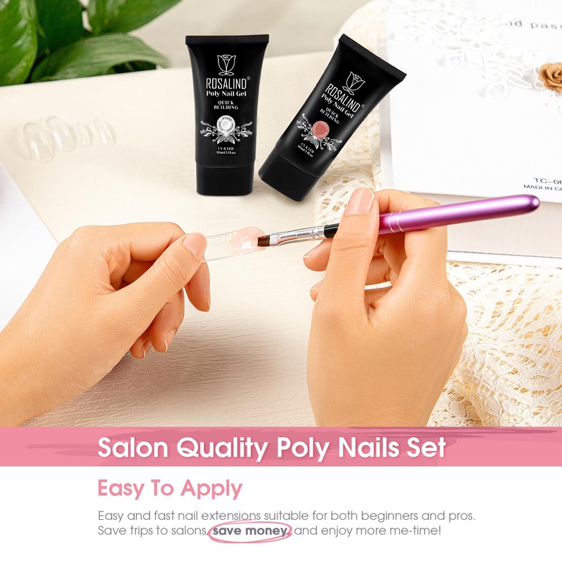 ROSALIND Clear&Deep Nude Extension Gel, 2 PCS 30ml Deep Nude