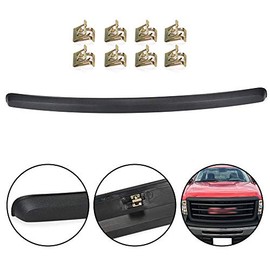 G-PLUS Hood Molding Trim Without Chrome Grille Compatible for GMC Sierra 1500 2007-2013/2500 HD 3500 HD 2007-2010 Textured Black Plastic GM1235110 10385157