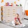 MAMIZO Kids Large Toys Storage Organizer, Bus Cart Cabinet Closed