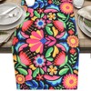 Nivofu Camino de Mesa Mexicano de Lino 100%, 33x183 cm,