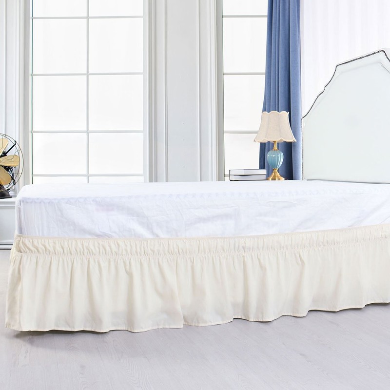 PiccoCasa Elasticated Bed Skirt Ruffled Bed Base Wrap Around Bed