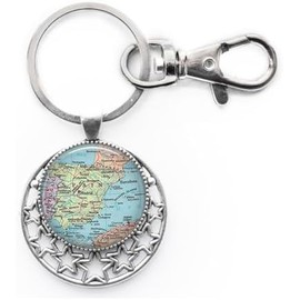 Llavero de mapa de España, llavero de mapa de España, llavero de España, llavero de mapa de joyería, joyería de mapa