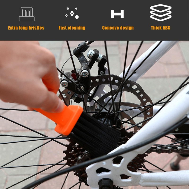 Dickno 2 PCS Motorcycle Chain Brush, Bicycle Chain Cleaning Brush