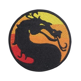 Mortal Combat Circle Logo Patch Iron On Sew On Embroidered Patch Badge Applique for Clothes Shirts Jeans etc