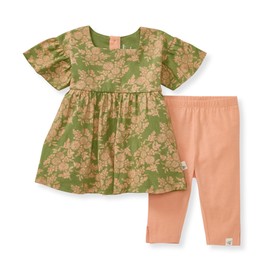Burt's Bees Baby - Baby Girls Top and Pant Set, Tunic and Leggings Bundle, 100% Organic Cotton