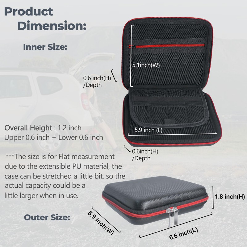 Wolfteeth 6.7 inch Handheld External Hard Drive Carrying Case, Portable