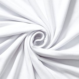 DTY Double-Sided Brushed Fabric 4 Way Stretch Jersey Knit Apparel 58/60" Wide Sold BTY Many Color (White)