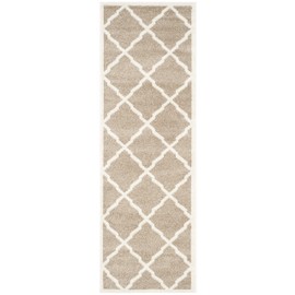 SAFAVIEH Amherst Collection Runner Rug - 2'3" x 11', Wheat & Beige, Moroccan Trellis Design, Non-Shedding & Easy Care, Ideal for High Traffic Areas in Living Room, Bedroom (AMT421S)