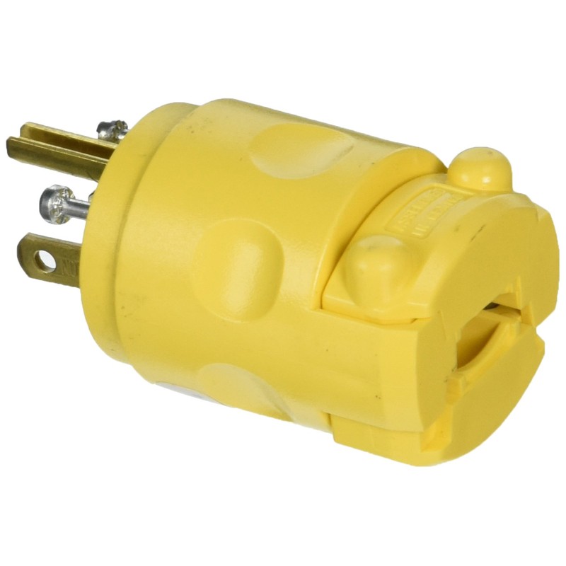 Leviton 20 Amp, 125 Volt Plug, 520PV, Yellow