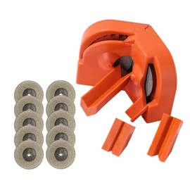Herramienta de Afilado de Cuchillas para Máquina Perforadora, Juego de Afilador de Brocas de Fácil Instalación para Carpintería (ORANGE)