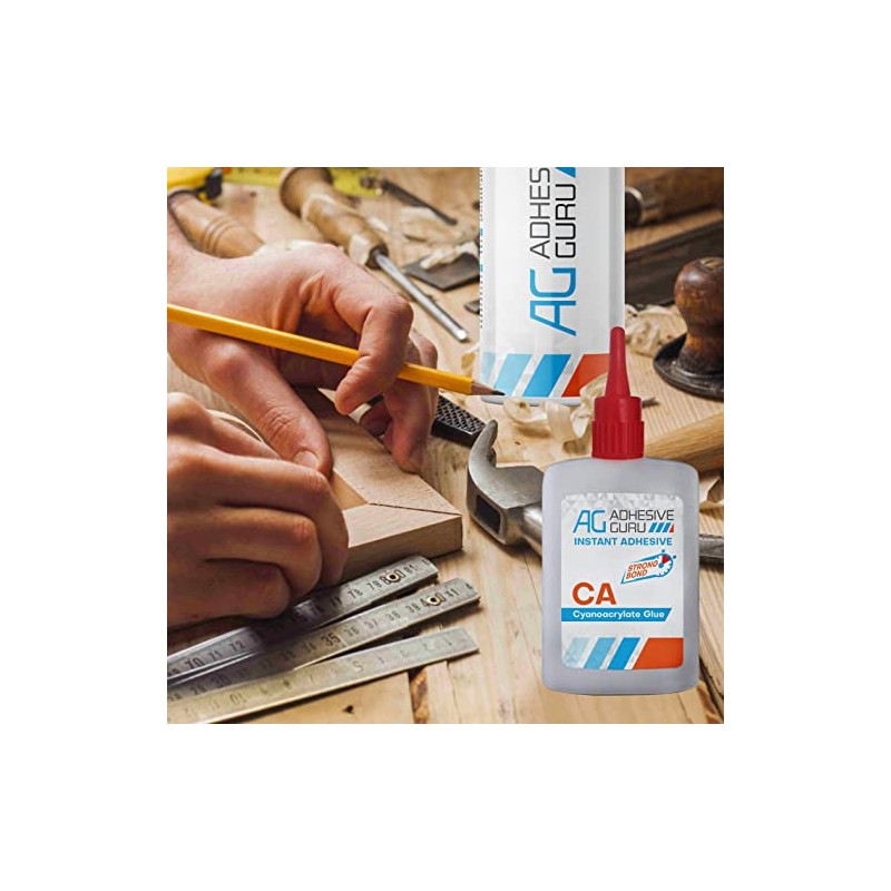 Pegamento calcomanía Guru CA con activador para carpintería (4 x