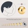 High Polished Gold Plated Sterling Silver Ball Stud Earrings 8mm