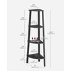 VASAGLE Corner Shelf Stand, 4-Tier Corner Bookshelf, Industrial Ladder Shelf,