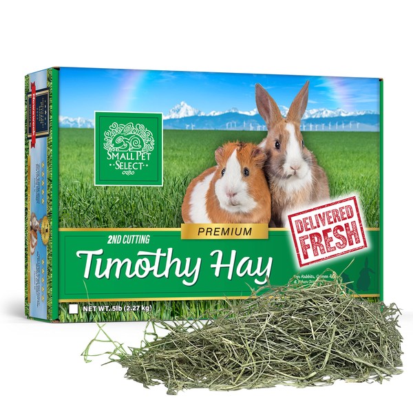 Small Pet Select 2nd Cutting Perfect Blend Timothy Hay Pet Food for Rabbits, Guinea Pigs, Chinchillas and Other Small Animals, Premium Natural Hay Grown in The US, 5 LB