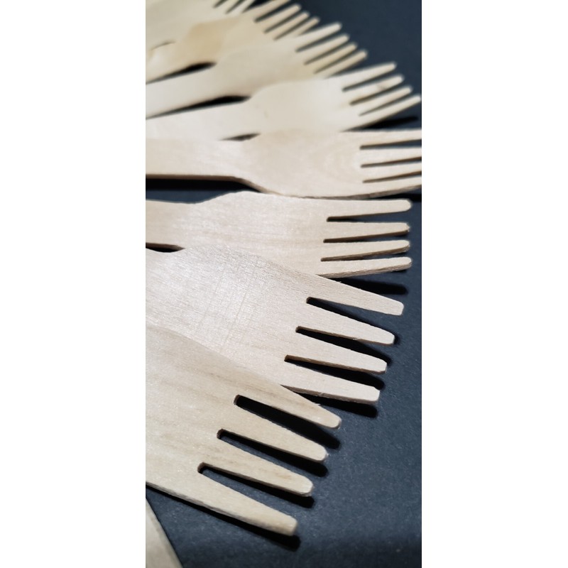 Leaf Dry 100 units Pack - ECO Disposable Wooden Forks