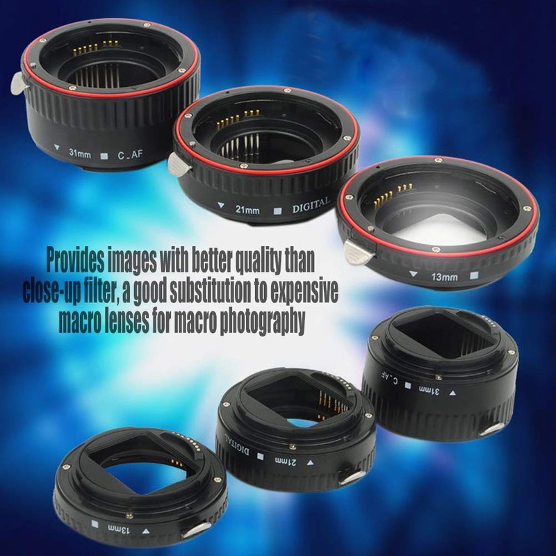 Metal Auto Focusing Macro Extension Lens Adapter Tube Rings Set