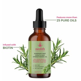 Neolith Natural Rosemary oil for Hair Growth with Mint and Biotin | For Hair growth, Strong roots, Scalp nourishment, Anti Dandruff