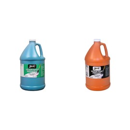 Casafoyer Washable Versatemp Heavy Bodied Tempera Paint, Turquoise & Orange, 1 Gallon Combo Kit for Creative Projects