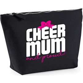 Hippowarehouse Cheer Mum and Proud! Cheerleading printed make up cosmetic wash bag 18x19x9cm