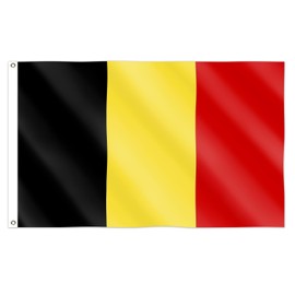 5x3ft Double Sided Belgium National Flag Banner with Two Brass Grommets, Flags Banner, Large Belgium Flags for Parade, Patriotic Activities, Garden Home Decoration