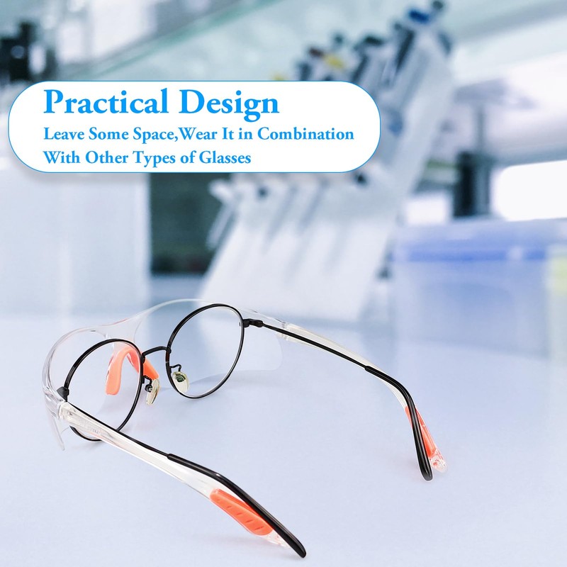 HXMJIED 6 Pcs Eye Protection Glasses, Transparent White Safety Goggles,Protective