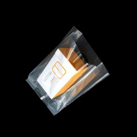 M-Type Transparent Punched PE Handle Bag 22x30cm with 10cm Side Gusset Pack of 100