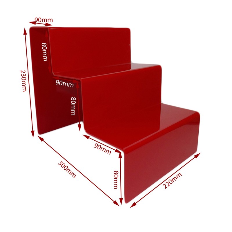 Clear, Black and Red X-Large Acrylic 3 Step Counter Display
