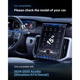 WEIPIN For 2024-2025 Acadia (Elevation/AT4/Denali) Screen Protector 15 Inch Glossy Tempered Glass Touchscreen *1 + Nano Dashboard *2 Accessories 9H Hardness Glass - No More Scratch&Fingerprint