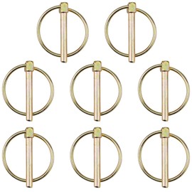 JSons (3/16 inch, 8-Pack) O Type Linch Pin, Carbon Steel, Yellow zinc Treated, Anti-Rust for Farm Tractors, Trailers, Diggers, Boats, Trucks, Towing, mowers and Other Machinery. Lynch Pin, Cotter Pin