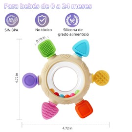 Toketa Mordedera para Bebé de Silicona Suave, Mordederas para Bebé 3 a 6 Meses, Diseño Seguro y Ergonómico para Aliviar la Dentición