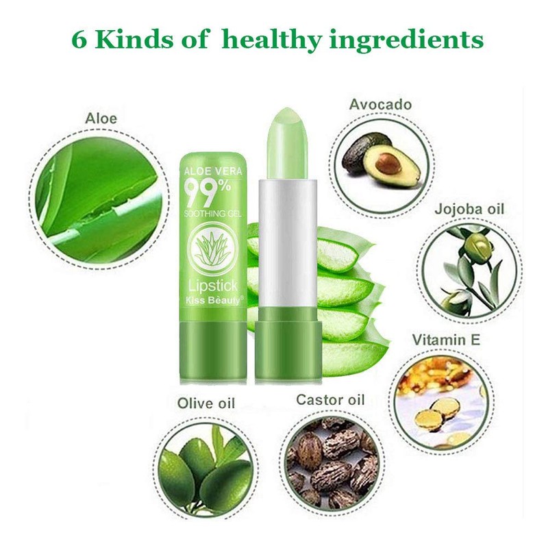 firstfly 2 Pack Aloe Vera Lipstick, Long Lasting Nutritious Lip