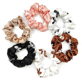 ANNACREATIONS Premium Over Size Soft Super Elastic Hair Scrunchies For Women And Girls (Pack Of 6 Pcs) (PRINTED-2)