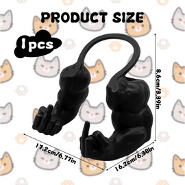 Cat Arms, Cat Muscle Arms, Large Black, Funny Pet Props for Interactive Play, Unique Gift for Enthusiasts, Social Media Worthy Decoration, Size 6.38 x 6.77 x 3.46 Inches