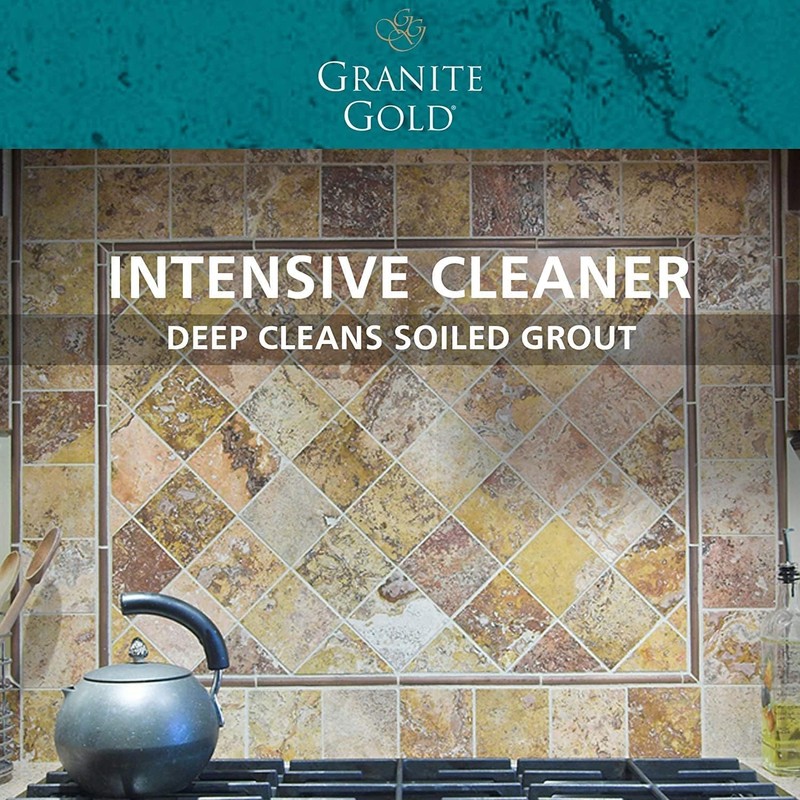 Granite Gold Grout Cleaner Spray with Brush for Stone, Ceramic,