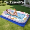 Inflatable Tanning Pool Lounger Float with Protection Mat, 85" x