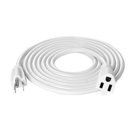 Outdoor Extension Cord White 10 FT, 16/3 SJTW Heavy Duty General Extension Cable Perfect for Home/Office Use-3 Prong Grounded Plug for Safety - Rated at 13A 125V-UL