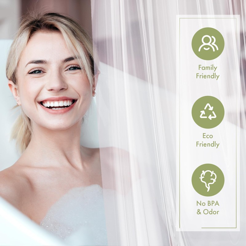 AmazerBath Extra Long Shower Curtain Liner, Clear, 84 Inches Long,