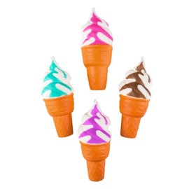 Ice Cream Cone Slow Rise Squish Toys - Summer Sweet Treat Stress Relief, Fidget Toy, Sensory Play, Party Favors, Reward Chest, Treasure Chest, Goodie Bags - Set of 4