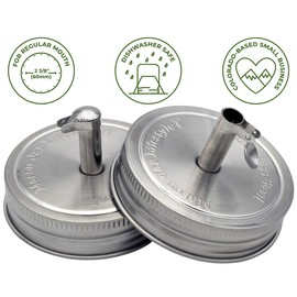 Mason Jar Lifestyle 2 Pack Regular Mouth Stainless Steel Oil Cruet Pouring Lids